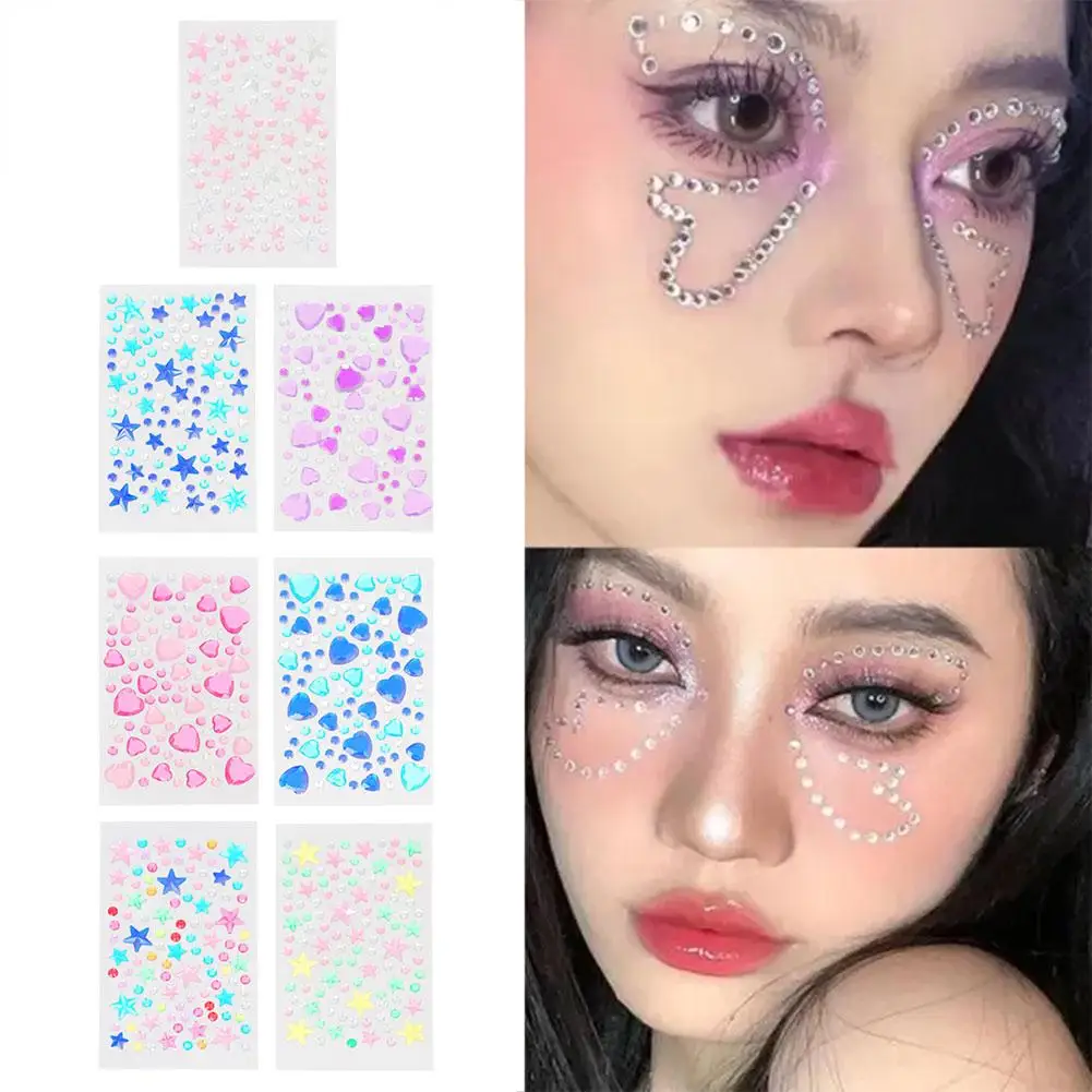 

Love Multiple Colors Mix Multiple Shapes Glittery Stereo Party Stickers Makeup Music Holiday Festival Gem Dance Wedding V3Z2