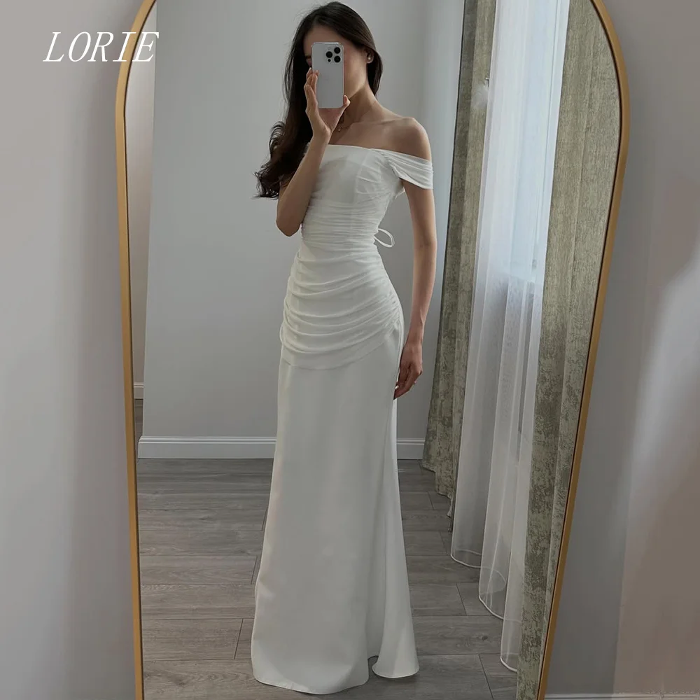 LORIE Elegant Mermaid Civil Wedding Dress Simple Bridal Dresses Off The Shoulder Pleat Engagement Wedding Gown Customized 2026