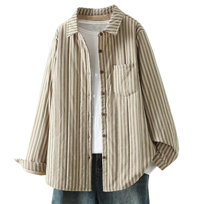 فضفاضة تناسب شريط نمط القطن irt رقيقة ملابس خارجية دافئة الخريف الشتاء تخفيف Sle منتظم Sve طويل زر واحد إغلاق