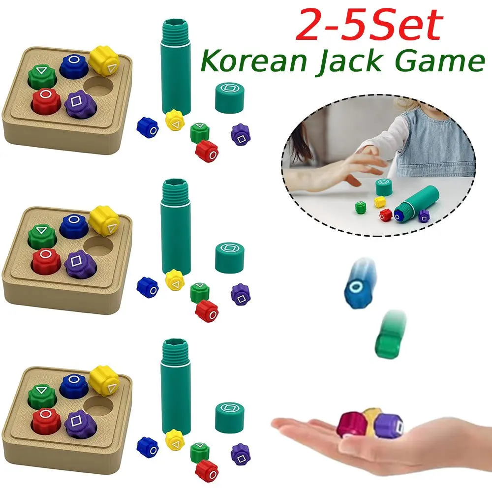 2-5Set Traditional Stone Toy Portable Pebbles Play Game with Storage Case Stone Tossing Game Interactive for TV Fans and Kids