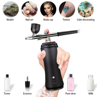 Top 0.3mm Beauty Device Mini Air Compressor Kit Air-Brush Paint Spray Gun Airbrush Nail Art Tattoo Craft Nano Fog Mist Sprayer