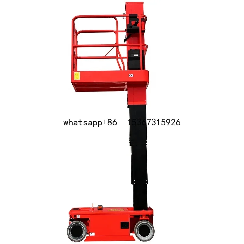 8m height Hydraulic Aerial Working Platform Mini Self-Propelled telescopic cylinder hydraulic lift