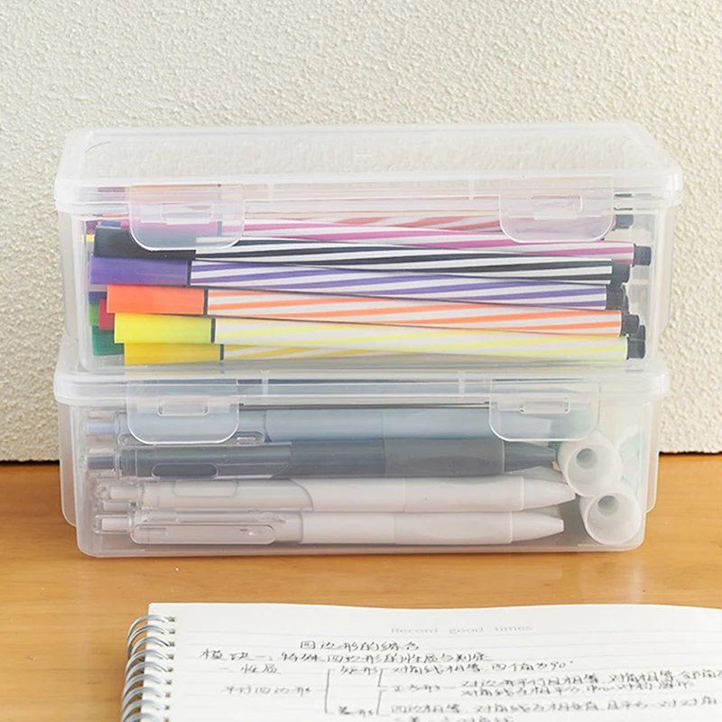 pencil case box pp material transprant Pen Box Pouch Stationery School Pen Case Supplies Pencil Storage