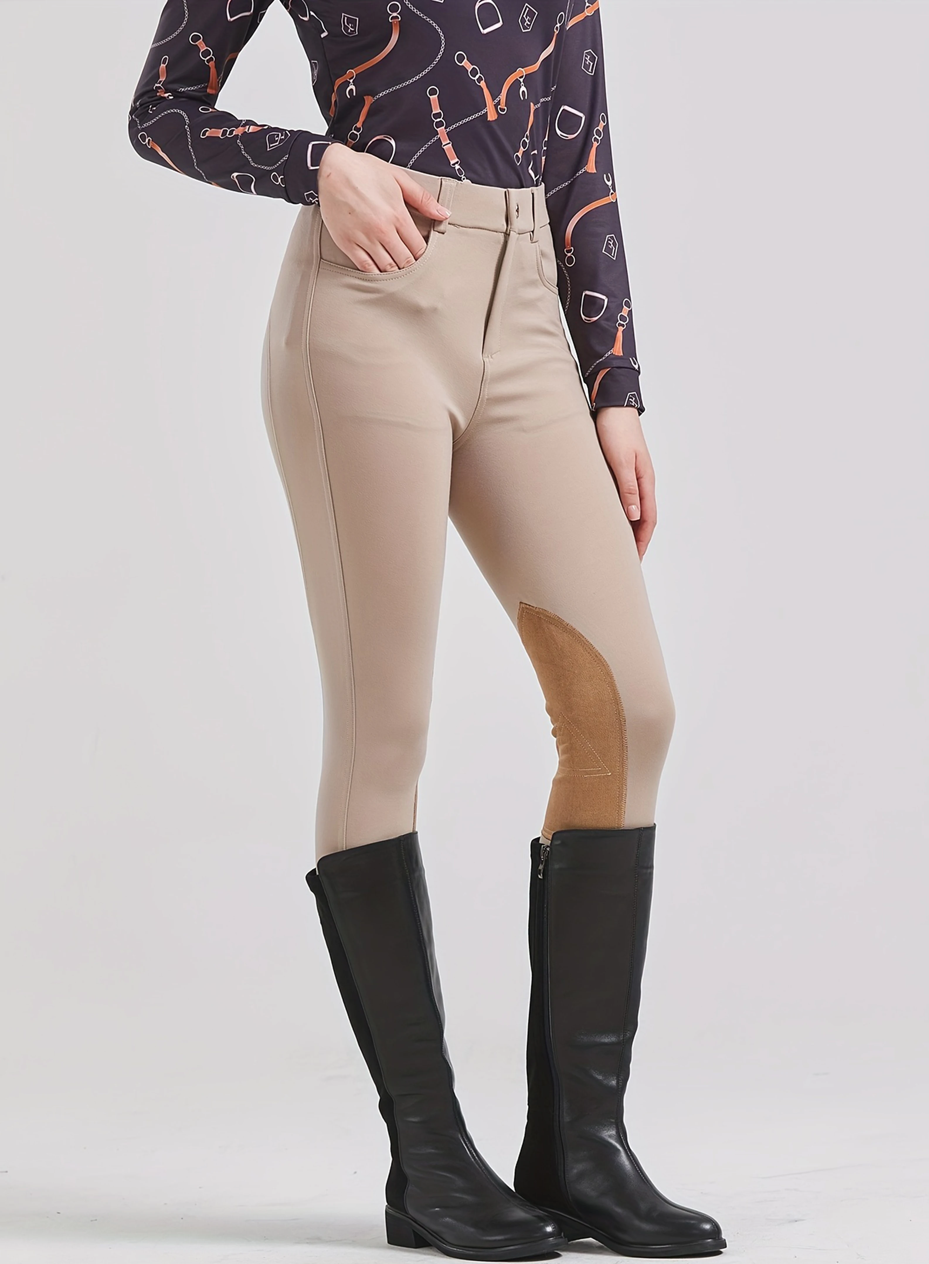 Breeches Women Equestrian Knee Patch Woman Horse Riding Pants Leggings Sport Training Horseback Tight Clothes - Quick Drying