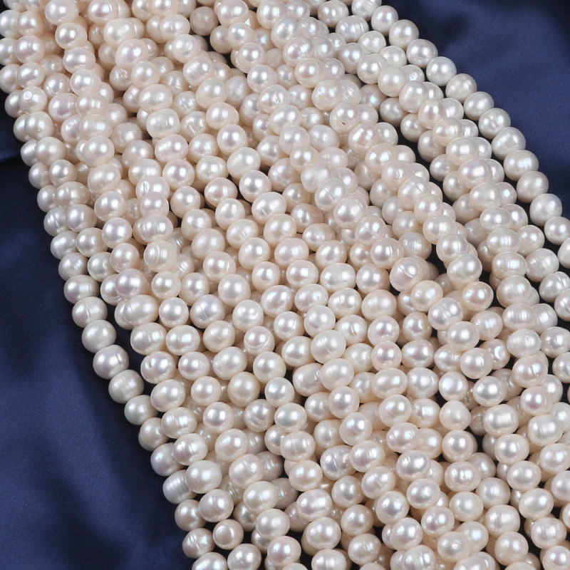 

Natural Pearls Wholesale 10-11mm White Potato Shape Freshwater Pearl Strands