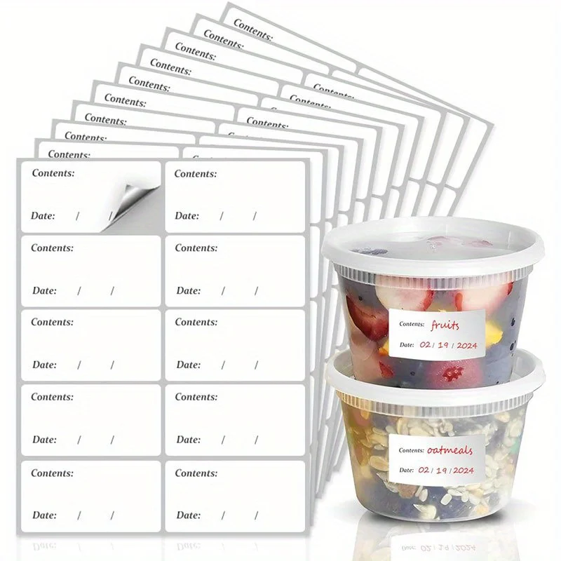 10sheets Waterproof Removable Freezer Labels, No Residue Sticky Notes, Durable Labels, for Kitchen Organization