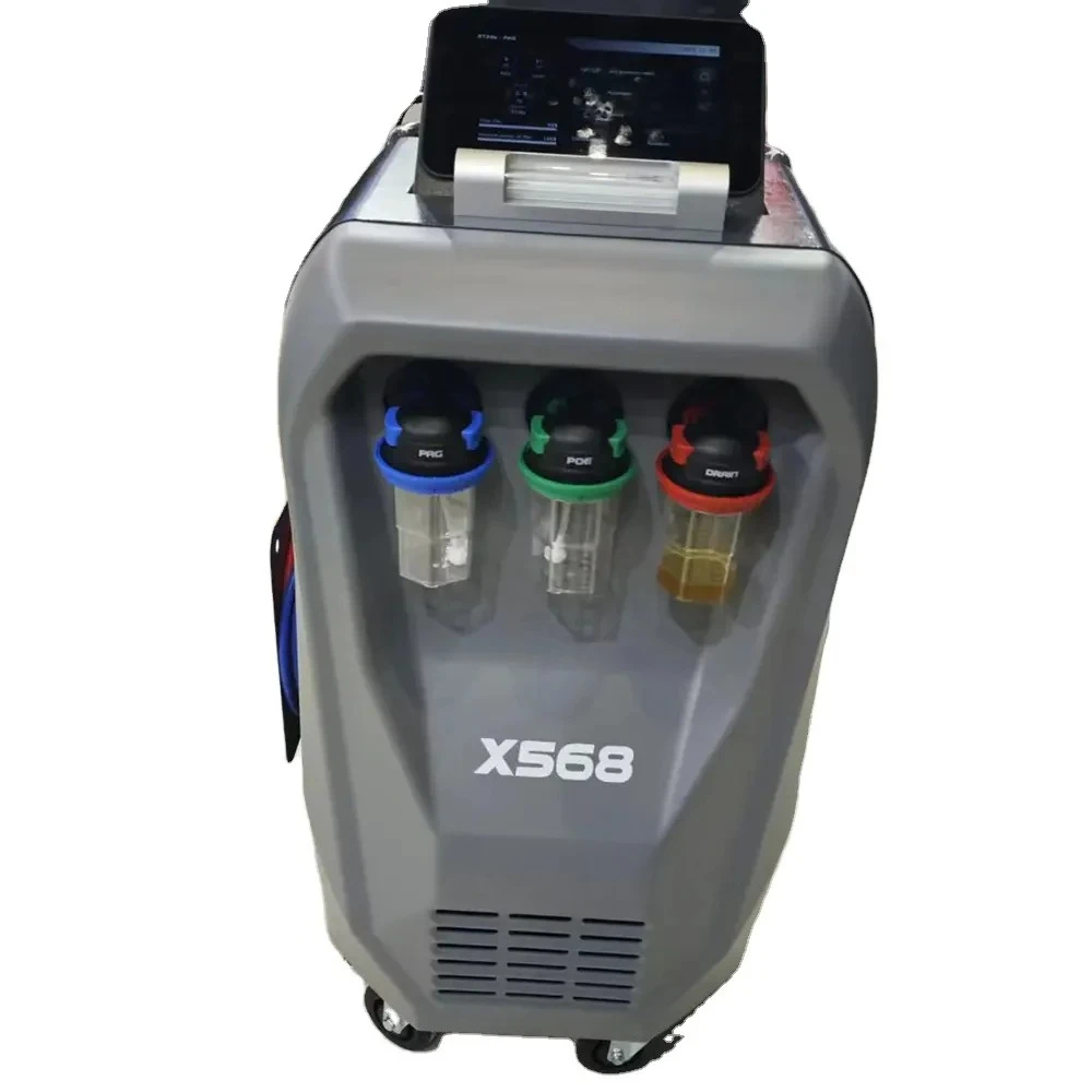 X568 Automotive R134a Refrigerant Recovery Equipment AC Flush Machine Air Conditioning System Cleaning Machine