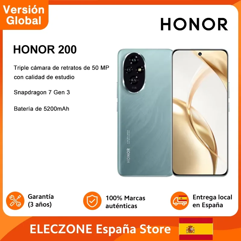 Global Version HONOR 200 5G Smartphone Snapdragon 7 Gen 3 Android 14 6.7'' AMOLED Display 5200mAh Battery Phone