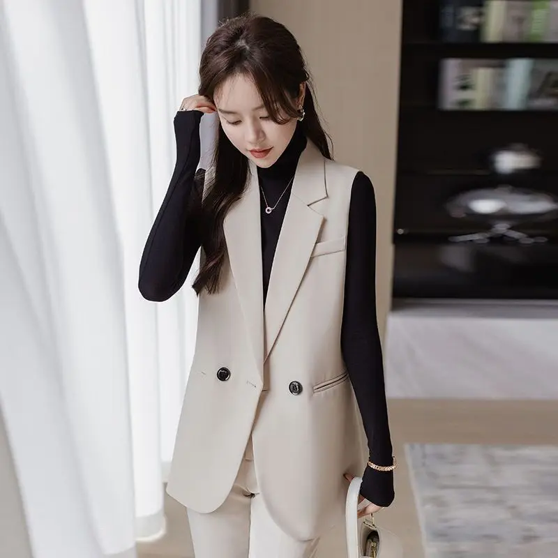 

Moccasin Color Suit Vest Women's Autumn New Design Sensation Elegance Vest Jaet Outerwear Profional Clothes