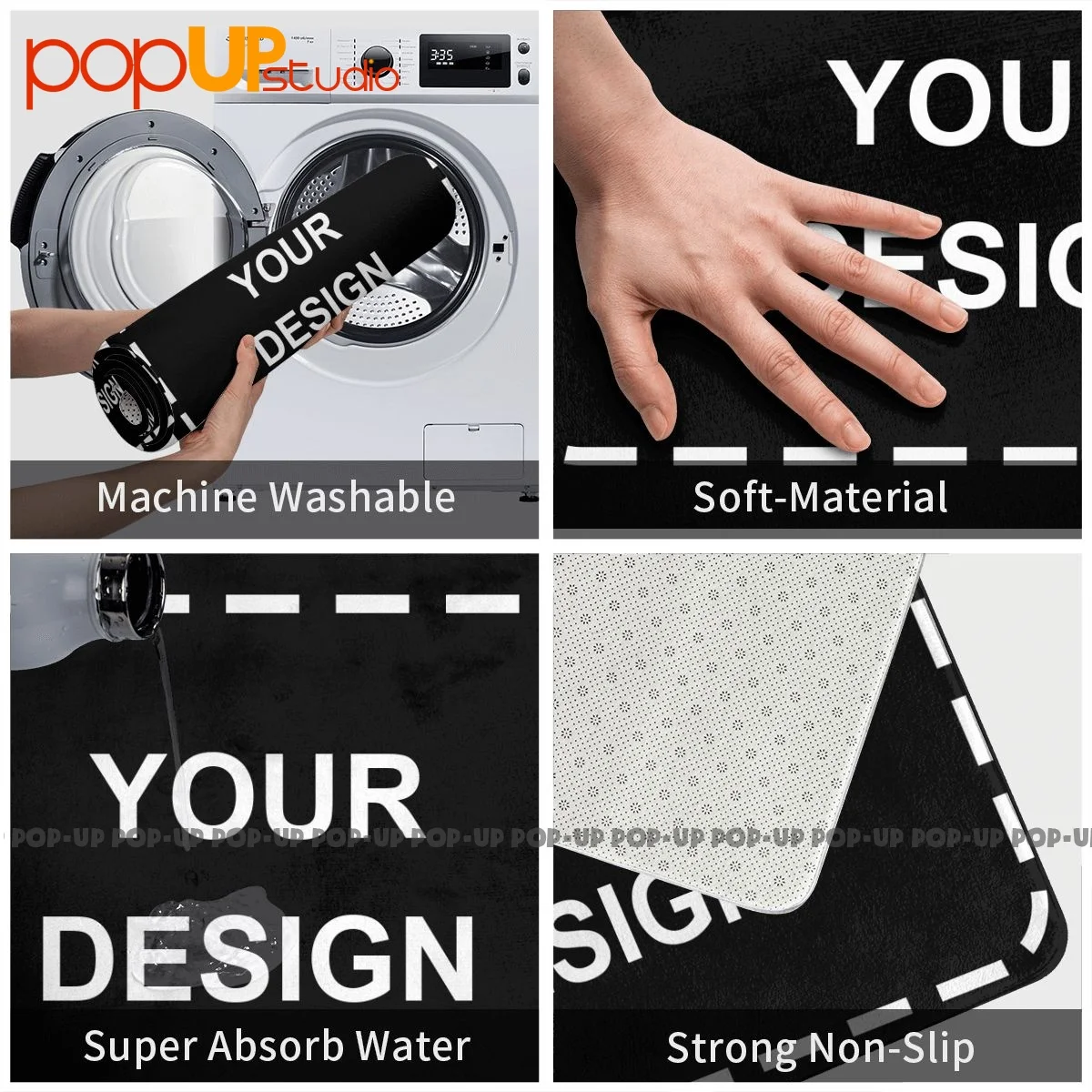 Personalized Customized DIY Logo Mat Rug Carpet Fluffy Foot Pad Door Cushi - Image By POP-UP Store