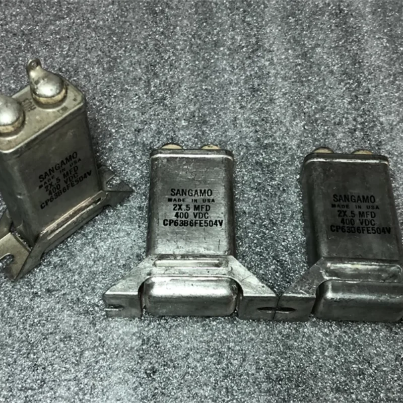 

Антикварный американский SANGAMO Sam 2 × 0,5 мкФ 400 В с двойным медным корпусом, желчный конденсатор с маслом, связанный с маслом