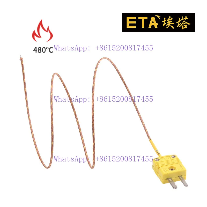 

1PCS High temperature resistance 480 degrees K type temperature measurement line wave soldering temperature probe test sensor