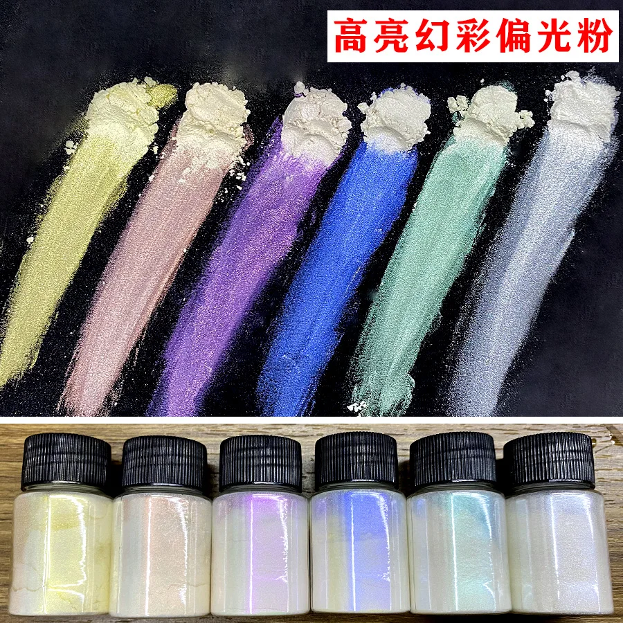 1Box 10g Pink Purple Aurora Pearl Nail Powder Holographic Chameleon Glitter Chrome Pigment Dust Gradient Mirror Effect Manicure