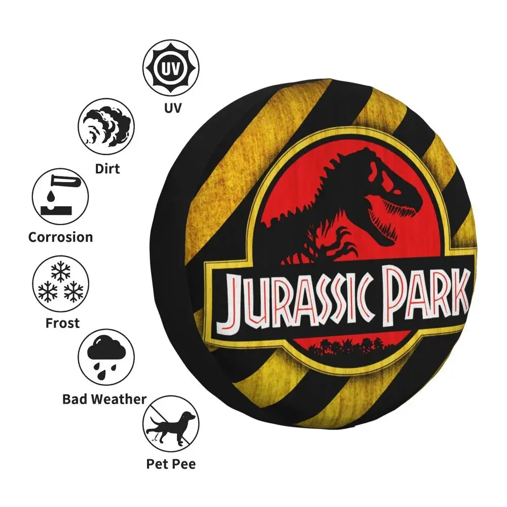 Maßgefertigter Jurassic Park Reserverad-Schutz 4WD 4x4 RV Sci-Fi Dinosaurier für Toyota RAV4 Prado 14" 15" 16" 17" Zoll – Detail 28