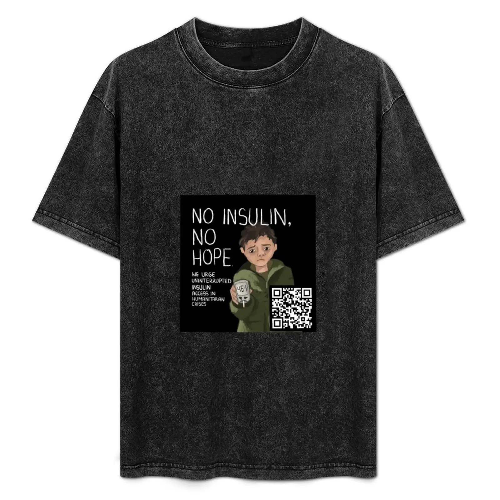 

No Insulin, No Hope (QR Code) (insulinconsensus) T-Shirt designer shirts basketball graphic tees mens tall t shirts