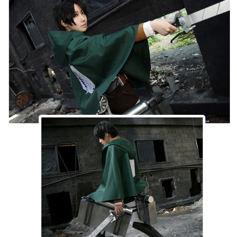 Anime Attack on Titan Cloak Cosplay Costumes Shingeki no Kyojin Green Cape Hoodie Cloaks Halloween Costume Kids Adult Clothes