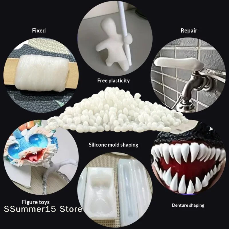 【R】100/200g Moldable Resin Clay Pellets Heat Shapeable Plastic Beads For DIY Crafts Toy Repairs Modeling Art Projects view 5