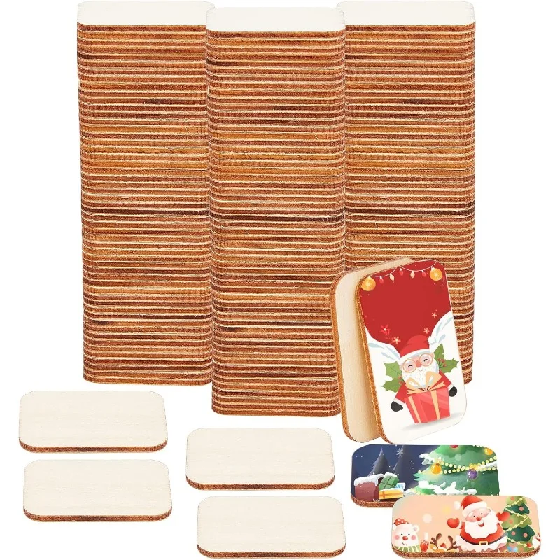 

150 шт. прямоугольные необработанные деревянные кусочки 1,3x1,9 дюйма пустые натуральные деревянные ломтики товары для рукоделия пирография деревянные вырезы орнамент