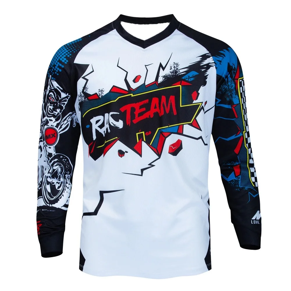 Outdoor Cycling Long-Sleeve Top MTB Print Breathable Mesh Mountain Bike Jersey Unisex Riding Gear view 6