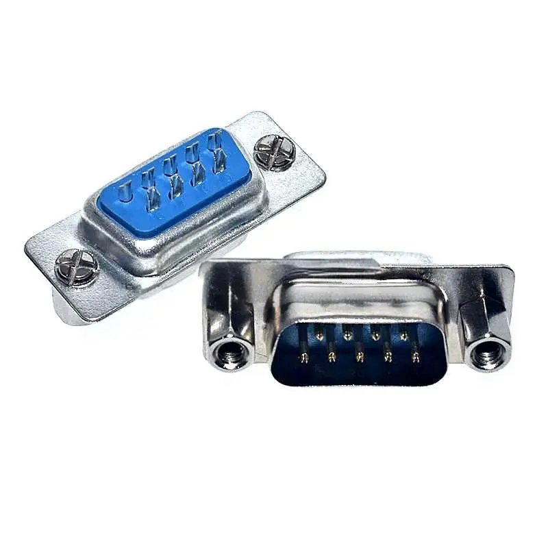 5PCS DB9 9 Pin Female Header DB9 Male Header Front-riveted Screw and Nut Welding Wire Welding Joint Double-row RS232 Serial Port