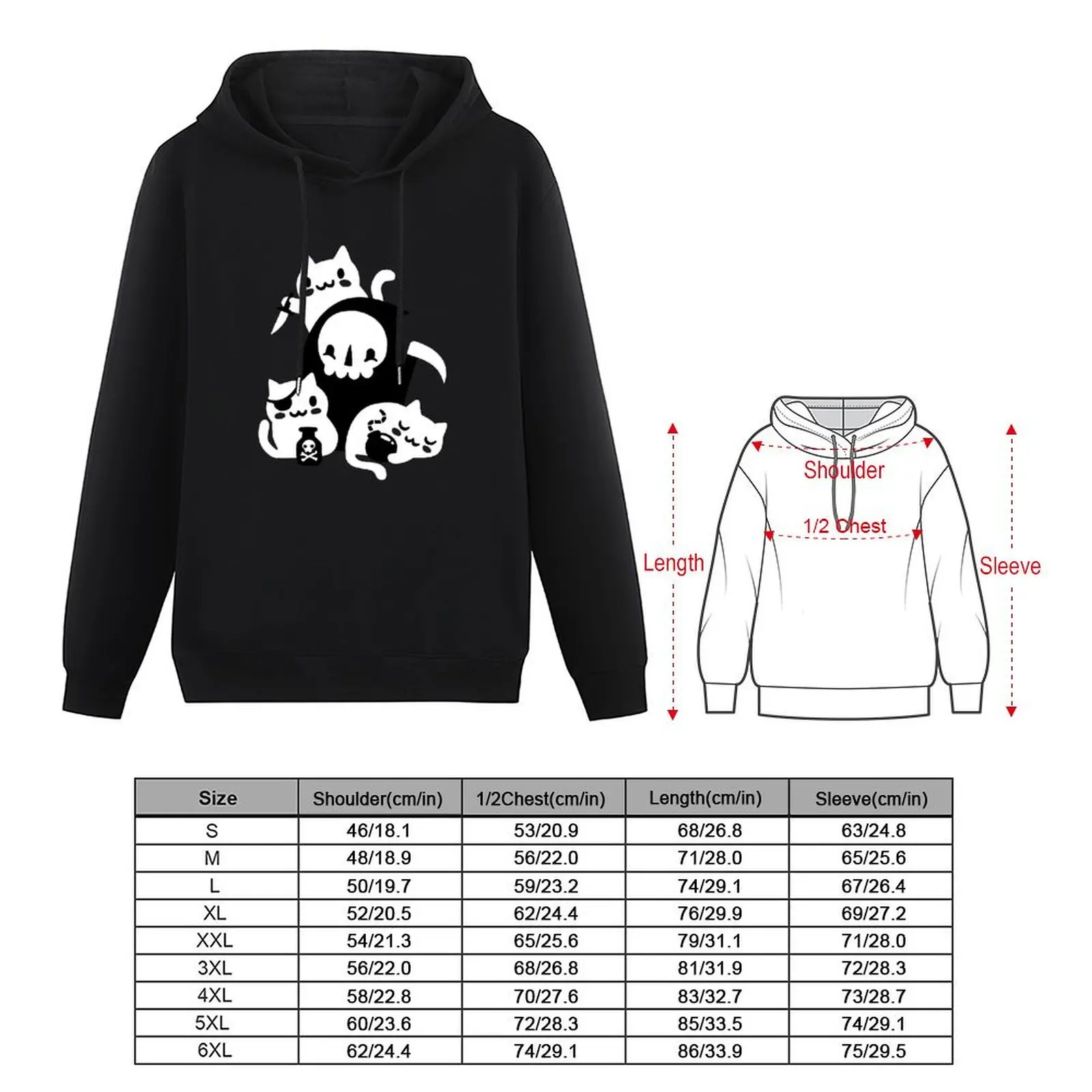 Death's Little Helpers Pullover Hoodie anime clothes hooded shirt oversized hoodie