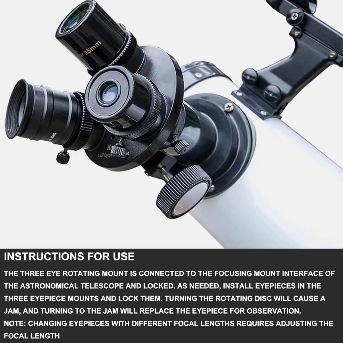 Astronomical Telescope Eyepiece Turret Rotating Mount Three Eyepiece Conversion Accessory for Stargazing And Sky Observing