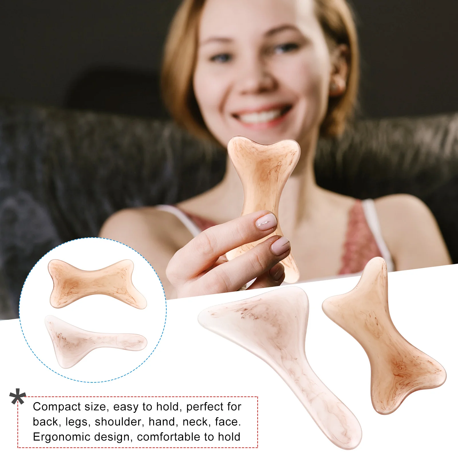 

2Pcs Premium Material Massage Board Gua Sha Tool Multifunctional Body Relief Facial Blood Circulation Accelerator