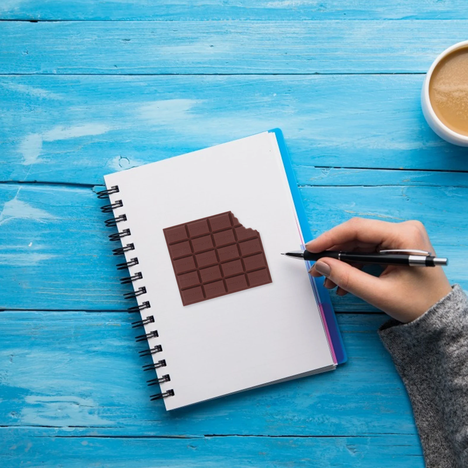 

2pcs Chocolate Shaped Memo Pads Self-Adhesive Removable Portable Bright Color Lovely Post Notes for School Office