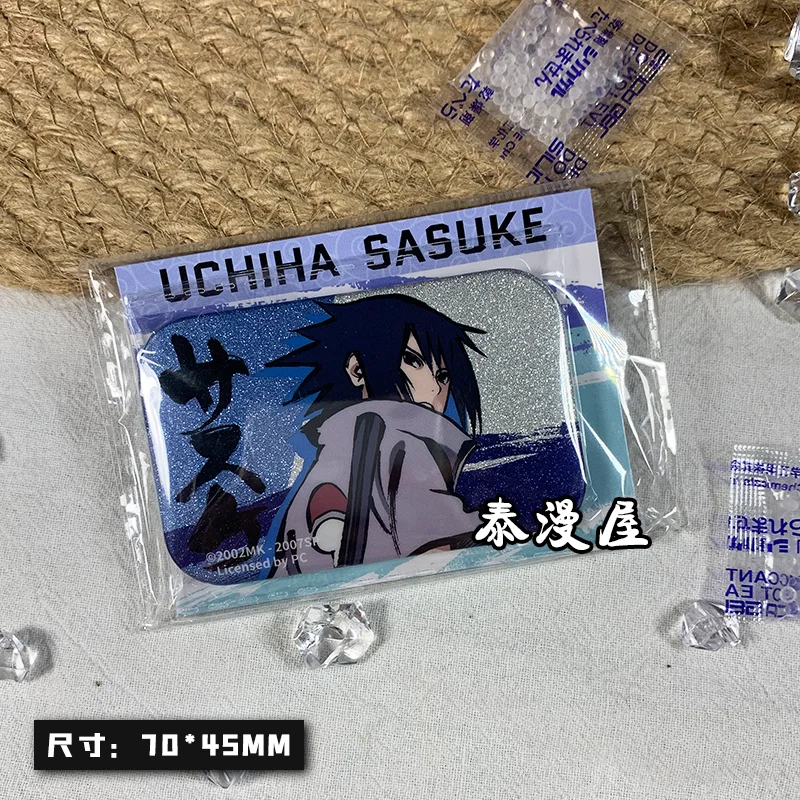 Naruto Ink Bar Chi Sasuke Kakashi Minato Fine Flash Square Badge Anime Character Peripheral Children\'s Birthday Gift 7*4.5cm