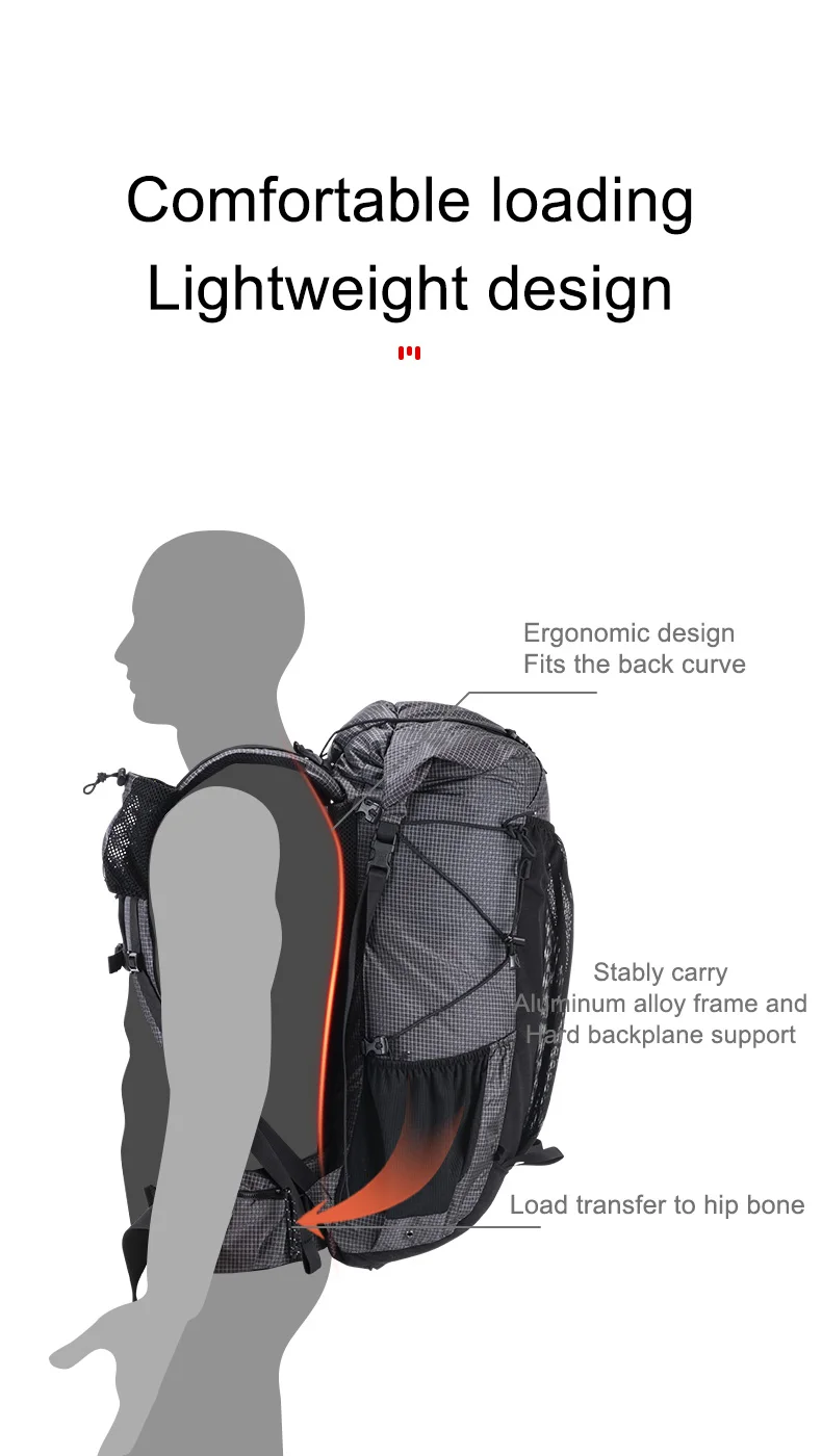 Naturehike Wanderrucksack 60+5L Große Kapazität Rock Series 2.0 Outdoor-Sporttasche Camping Klettern Reise Wasserdichter Rucksack – Detail 5