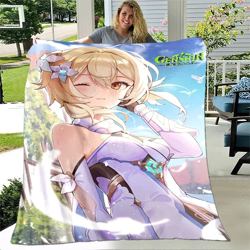 

Genshin Impact Soft Plush Sofa Bed Throwing Cartoon Picnic Blankets Modern Flannel Blanket Cover Gedruckt Bettdecke Geschenk