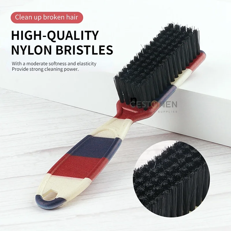 Newest Double-sided Professional Barber Neck Brush Comb Shaving Beard Salon Carving Duster Striped Cleaning Brush Hair Cutting