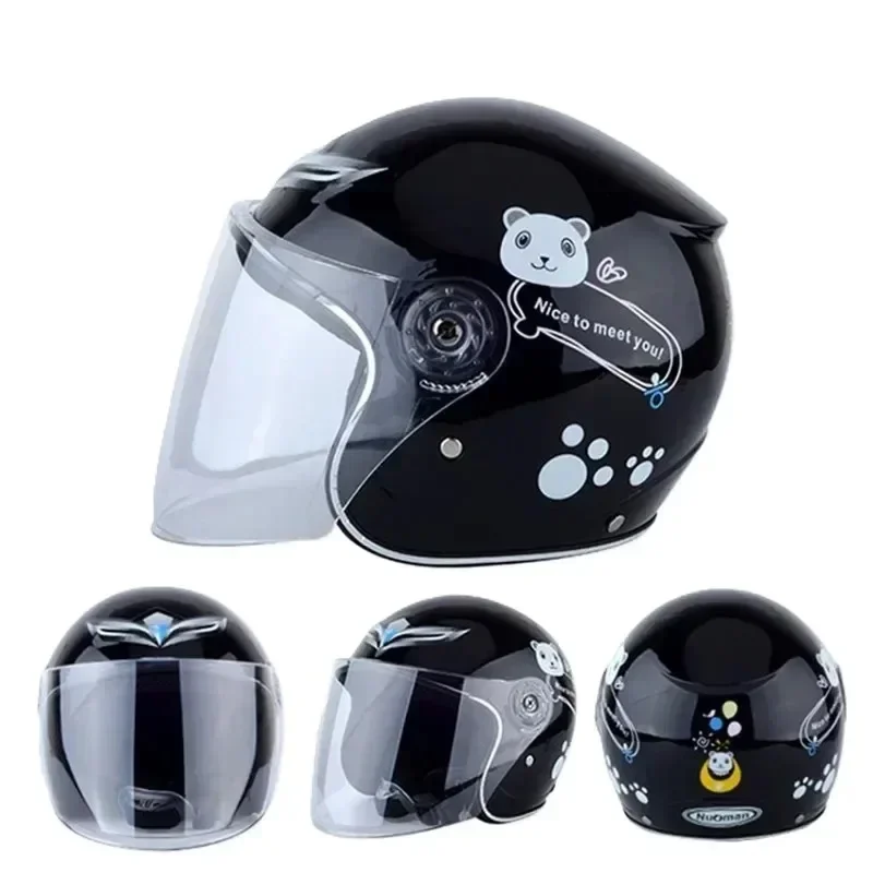 Children Helmet Kids Cute Cartoon Pattern Anti-Fall Anti-Slip Four Seasons Safety Protection Child Motorcycle Open Face Helmets