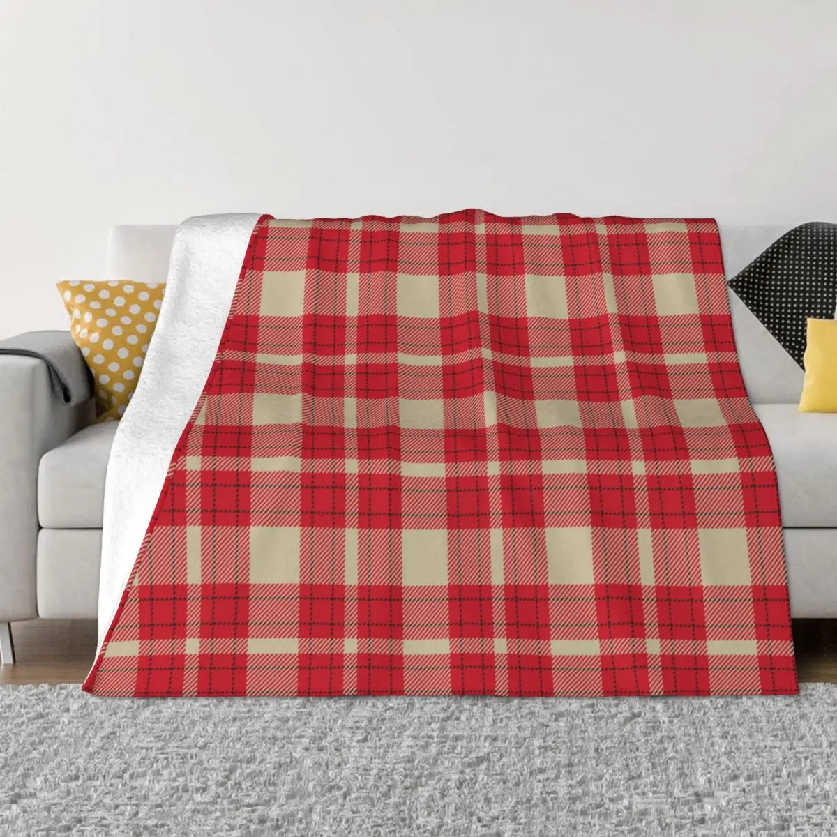 

Christmas Check Plaid Blanket Coral Fleece Plush Winter Portable Soft Throw Blanket for Home Couch Bedspreads