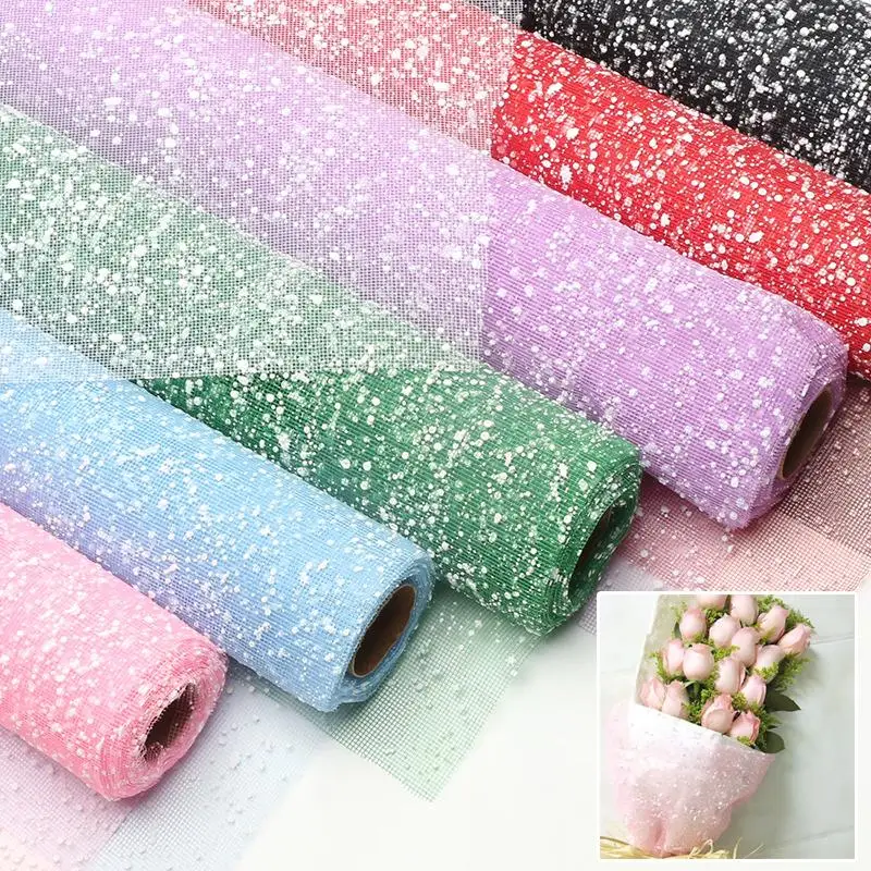 Snowflake Yarn Wrapping Mesh Paper Bouquet Packaging Wedding Birthday Party Decoration