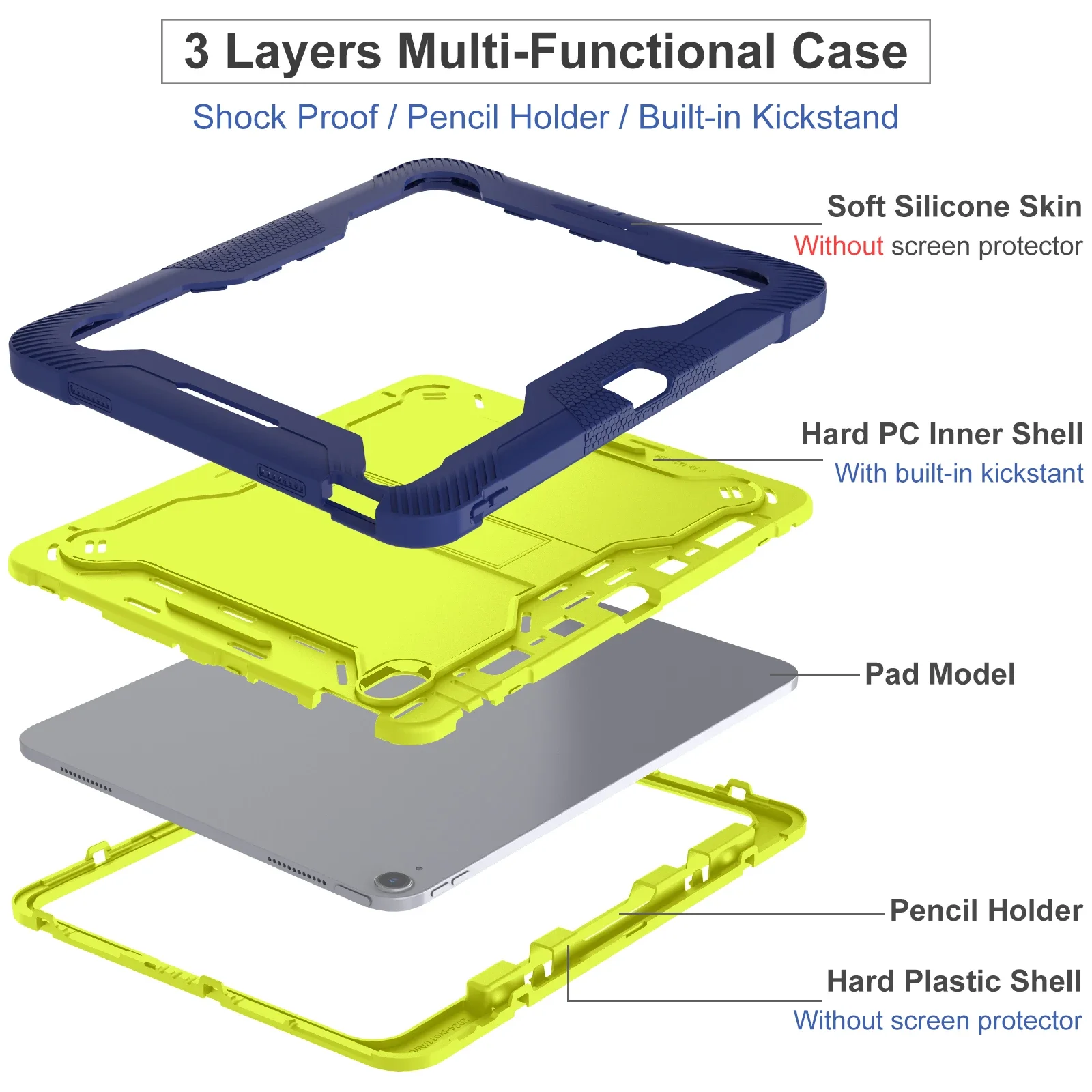 Armor Stand Back Case for IPad Air 13 Pro 13 Inch 2024 M2 M4 Tablet Cover for IPad Pro 12.9 2022 2021 2020 2018 Protective Cases