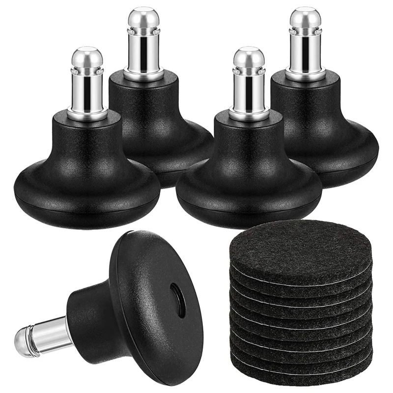 5 Pack Bell Glides For Office Chair Without Wheels, Replacement Rolling Chair Swivel Wheels Fixed Stationary Castors