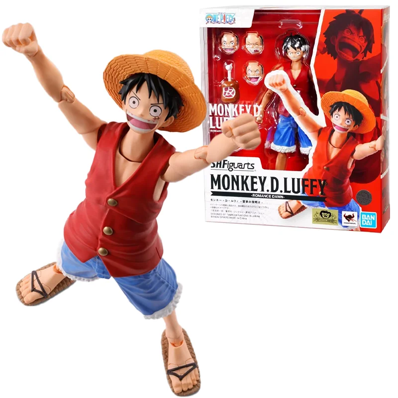 

Bandai Original SHF ONE PIECE Monkey D. Luffy Anime Action Figure Toys For Boys Girls Kids Children Birthday Gifts Collectible