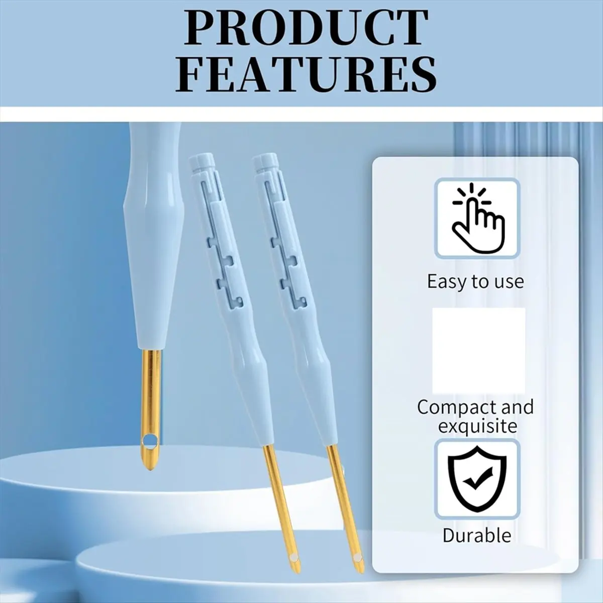 2 Pack Adjustable Punch Needle-Tool & -Embroidery Tools, with Needle-Threaders for Hand Sewing, Kit Tool Handmade [2026 MOCC]