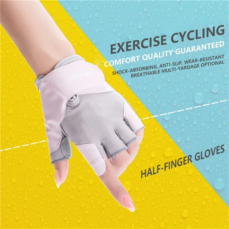 Men Cycling Bicycle Gloves Half Finger Gym Gloves Women Mitten Breathable Anti-slip Glove Fitness Sport Training Gloves Women