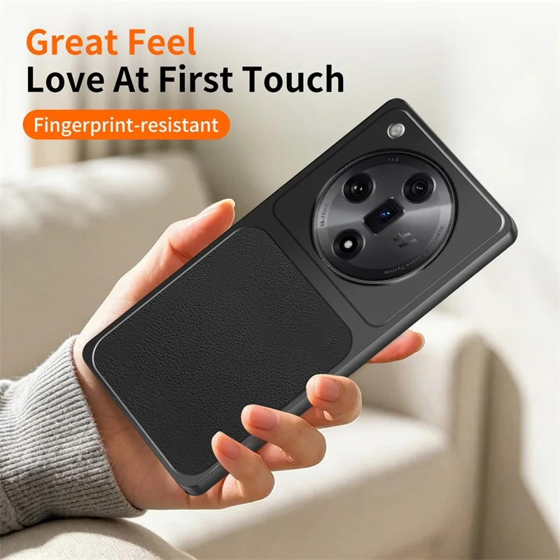With Camera Protection Drop-proof Matte Cover for OPPO Find X7 Pro Ultra Leather Back with Lychee Texture Shock Protection Case