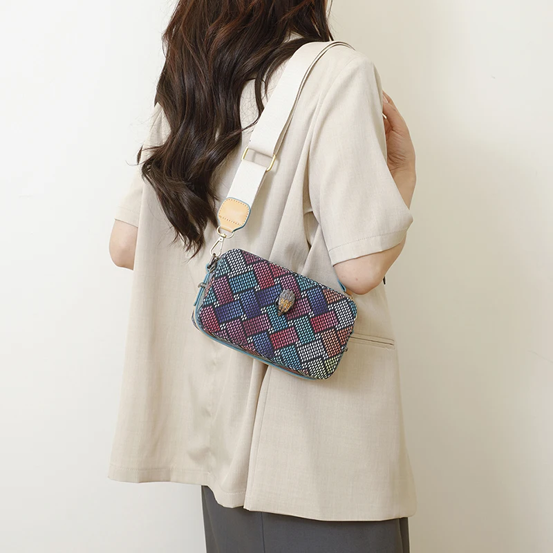 

Fashion Designer Messenger Bag - Soft Faux Leather Ladies Handbag With Magnetic Snap & Front Flap Design