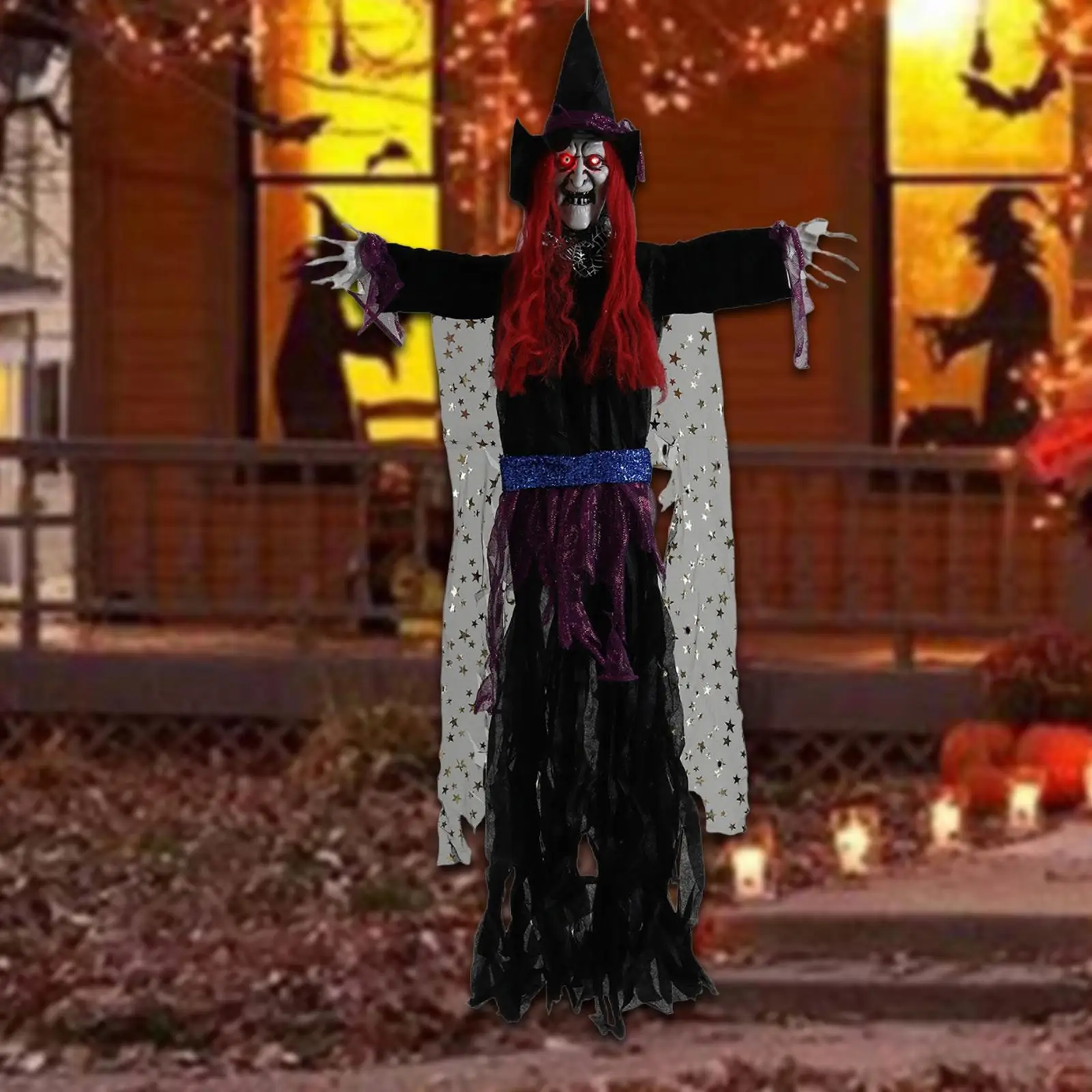 Pendurado bruxa decoração de halloween decoração voadora multifuncional assustador presente diy