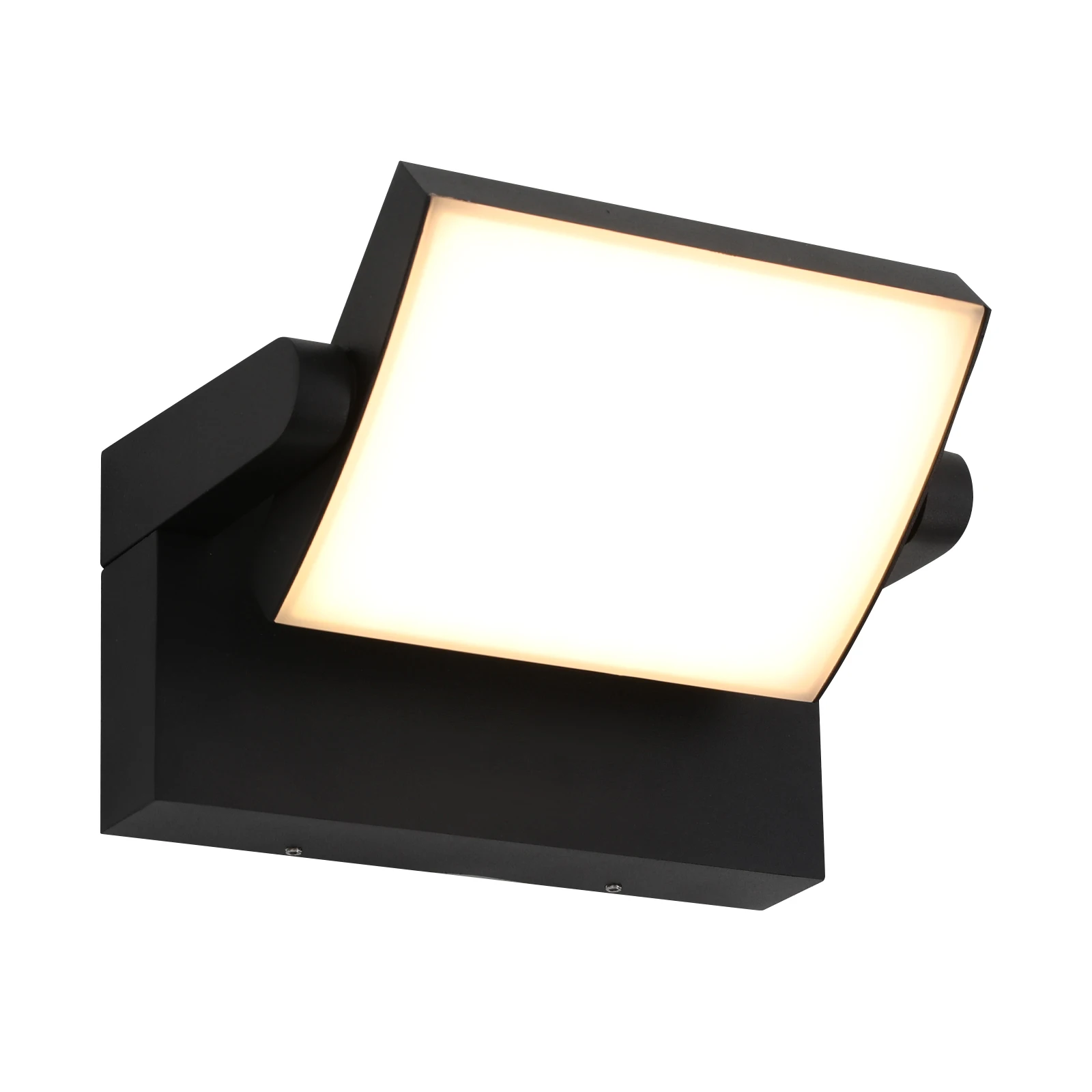 Modern Wall Light Outdoor Indoor, Minimalist LED Wall Lamp 340° Adjustable Panel, 3000K Warm Light for Garden Patio