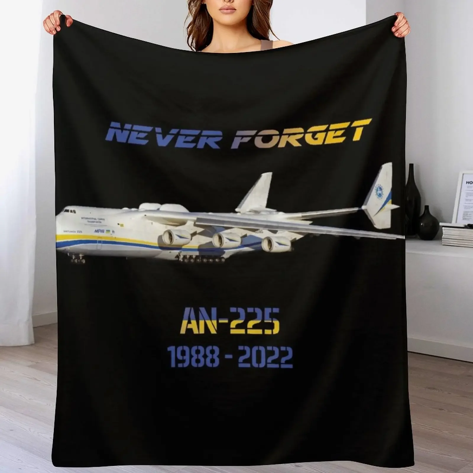 AN-225 Never forget Throw Blanket bed plaid Vintage Blankets