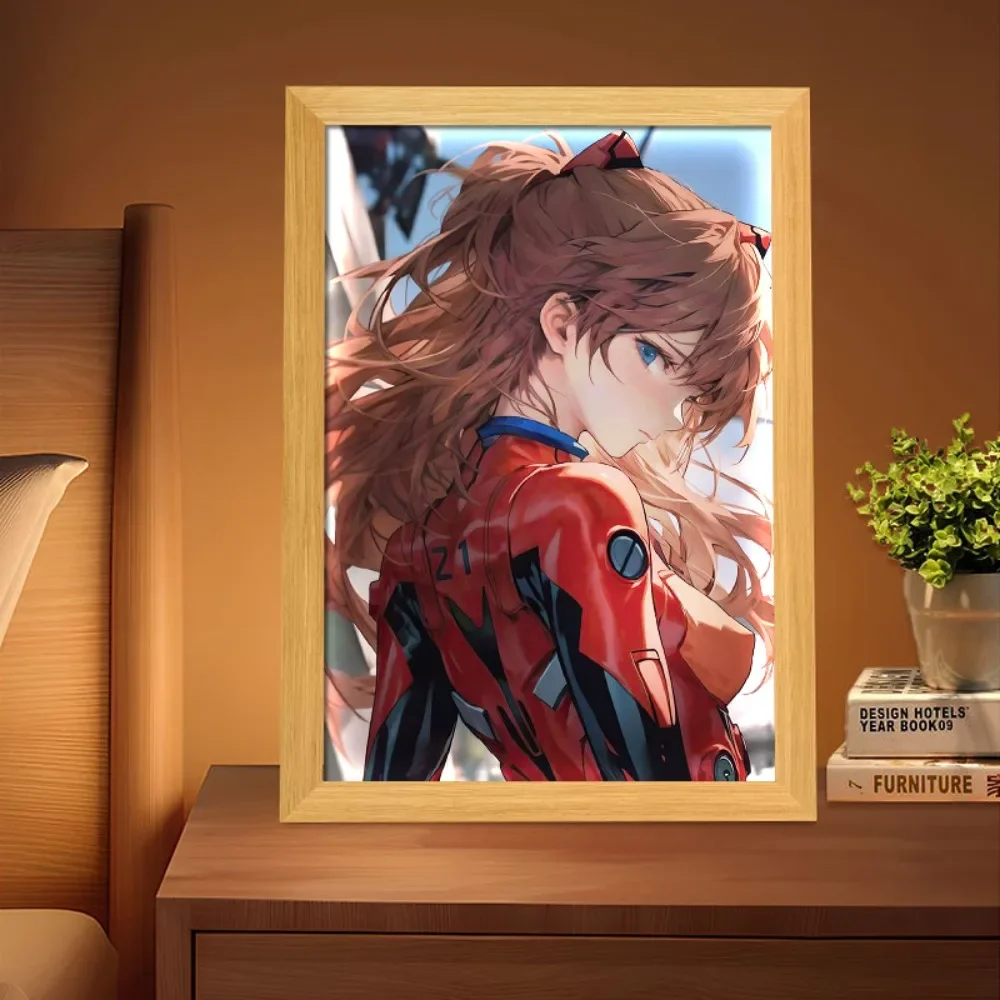 

Anime Asuka Langley Soryu Cartoon High Definition LED Light Picture Desktop Furniture for Display Bedroom Night Lamp Decoration