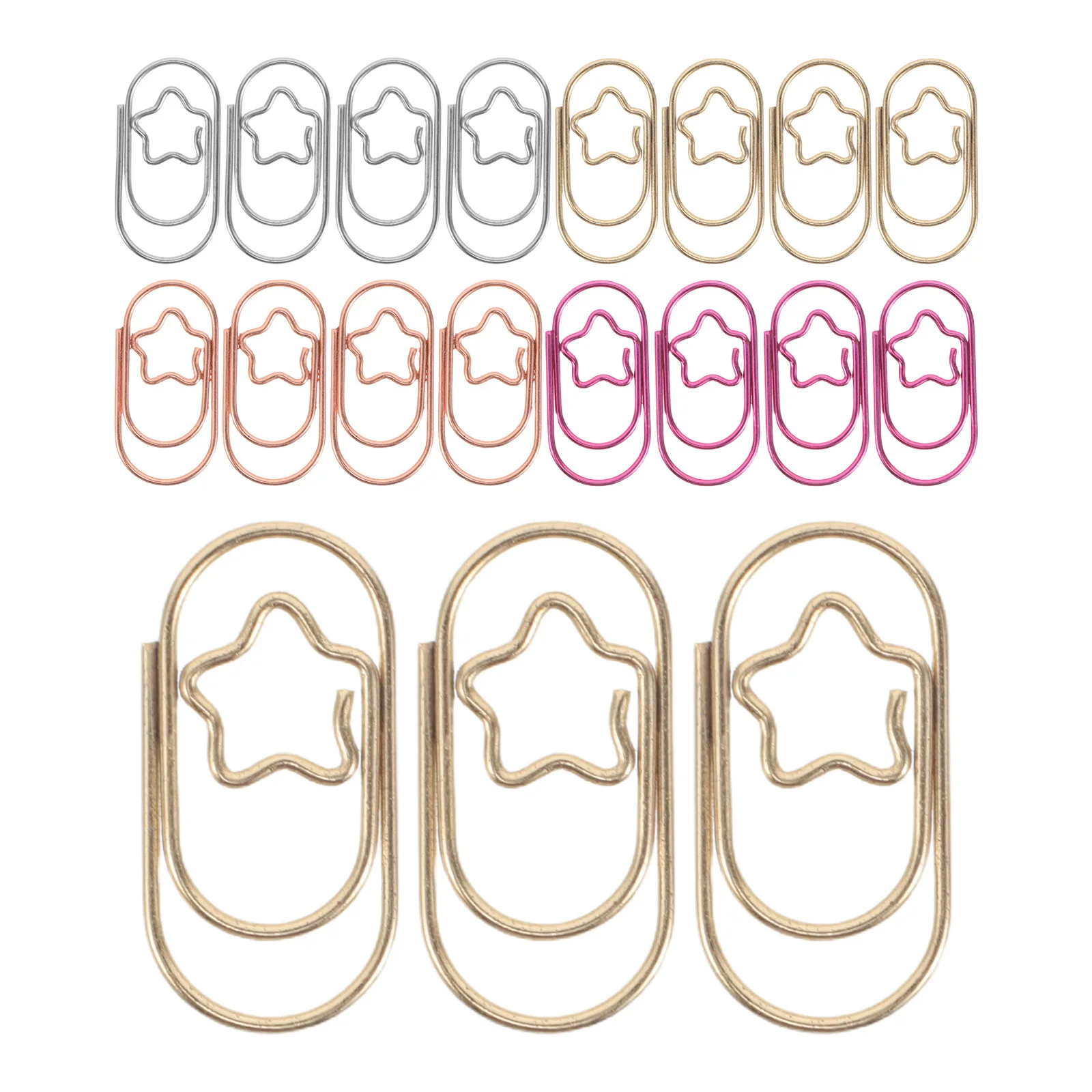 

80Pcs Mini Star Paper Binder Clips Decorative Metal Stationery Accessories for Office School Crafts Wedding Invites Scrapbooking