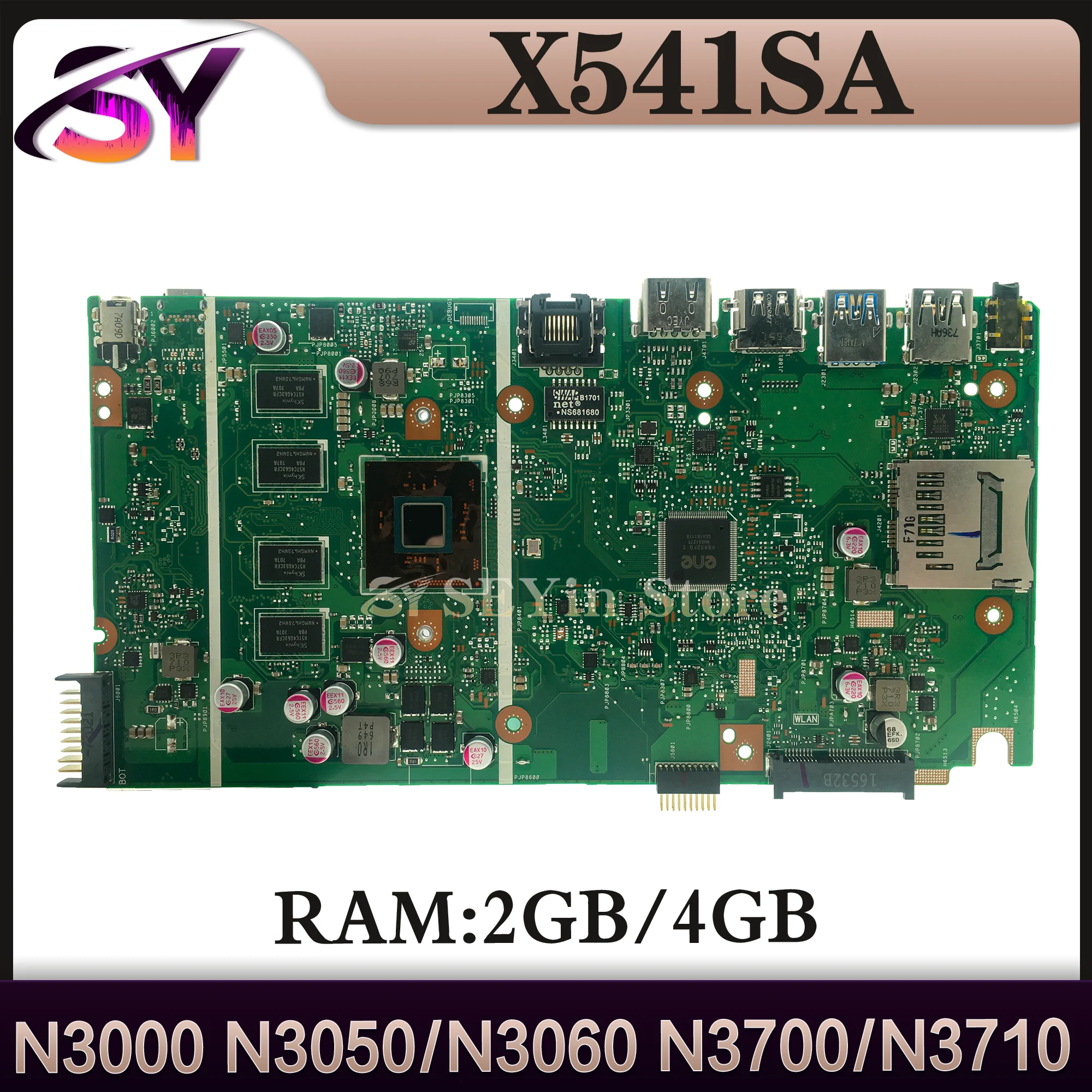 X541SA Laptop Motherboard For ASUS X541SA X541S F541S A541S Mainboard N3000 N3050/N3060 N3700/N3710 RAM-2GB/4GB/8GB 100% TEST OK