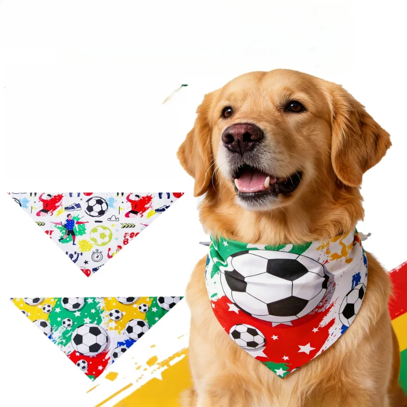 

10PCS/ Set Dog Sporting Bandage, Football Dog Bandana, Pet Saliva Towel, Puppy Outdoor Walking Accessories, Cat Triangular Cloth