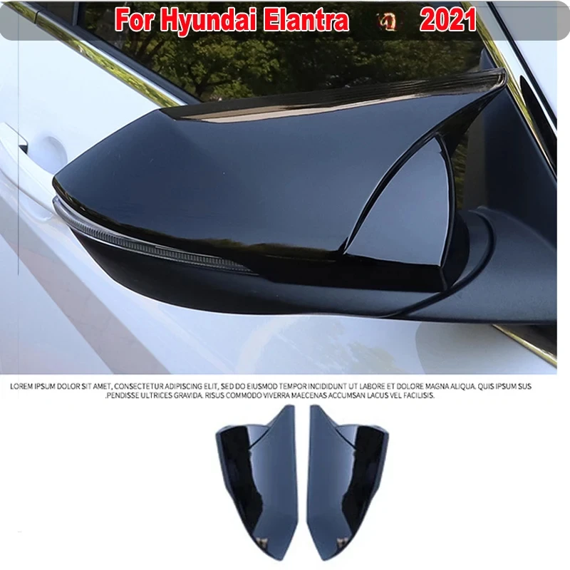 

For Hyundai Elantra 2021 2022 Rear View Rearview Cover Side Door Mirror Stick Trim Frame Protective Anti-scratch Car Accessories